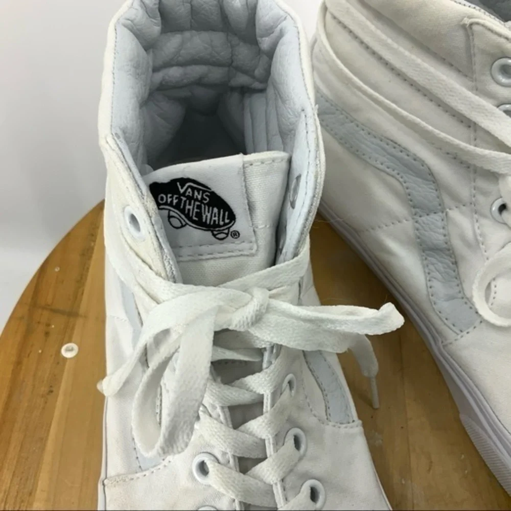 Vans high top skateboard white canvas sneaker